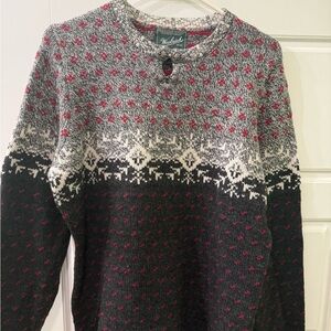 Vintage Woolrich Black and Red Patterned Winter Sweater